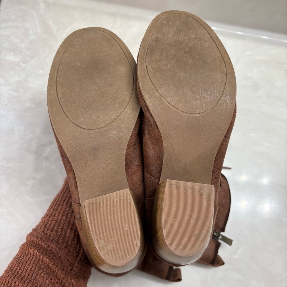 Brown Lace-Up Block Heel Booties | Size 11 - Picture 6 of 7